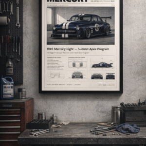 1949 Mercury Eight Summit Apex Program Framed Collectible Poster