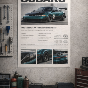 1989 Subaru SVX Hillclimb Hellraiser Collectible Poster