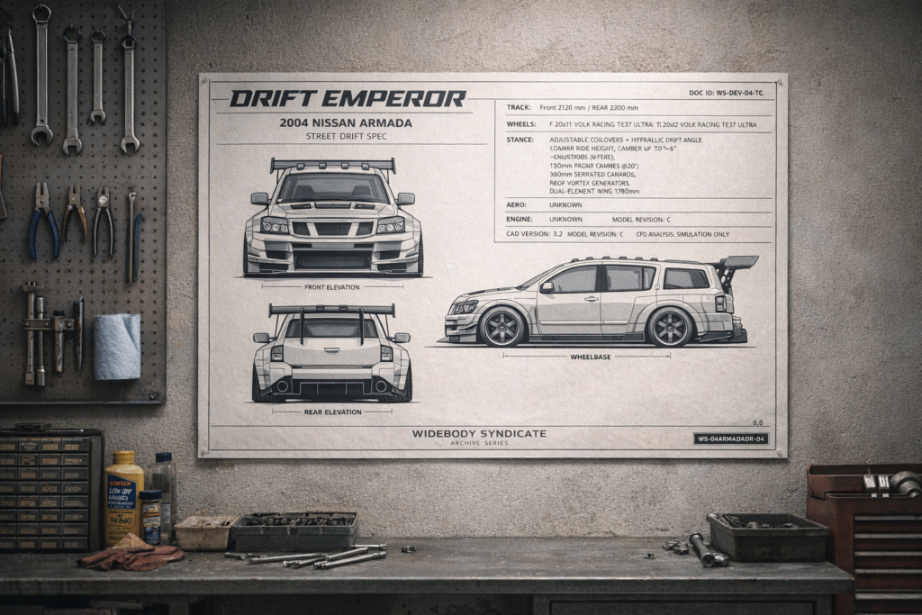 2004 Nissan Armada The Drift Emperor Blueprint Poster