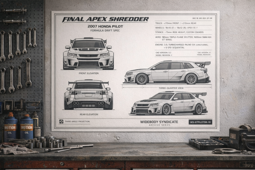 2007 Honda Pilot Final Apex Shredder Blueprint Poster