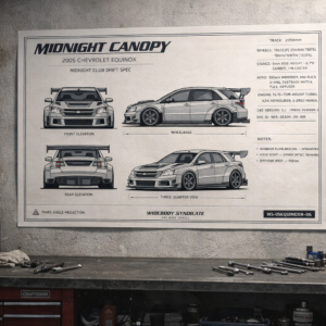2005 Chevrolet Equinox Midnight Canopy Drifter Blueprint Poster