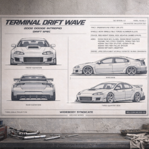 2002 Dodge Intrepid Terminal Drift Wave Blueprint Poster
