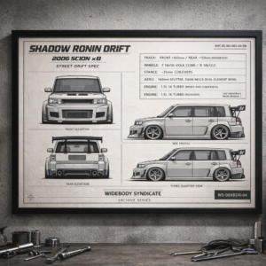2006 Scion xB Shadow Ronin Drift Framed Blueprint Poster