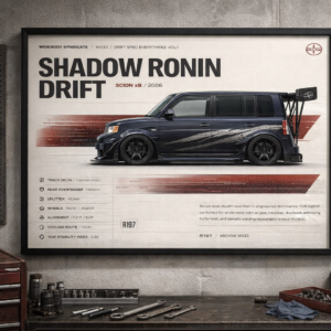 2006 Scion xB Shadow Ronin Drift Framed Collectible Poster