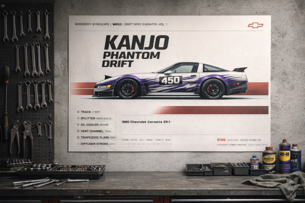 1990 Chevrolet Corvette ZR-1 Kanjo Phantom Drift Collectible Poster