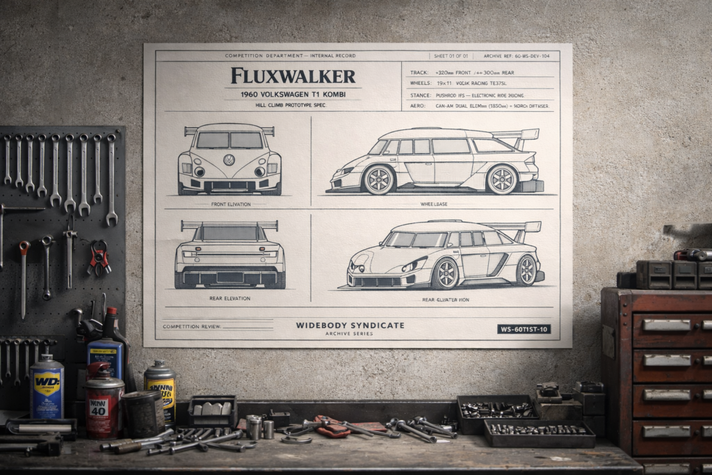 1960 Volkswagen T1 Kombi Project Fluxwalker Blueprint Poster