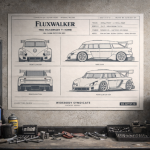 1960 Volkswagen T1 Kombi Project Fluxwalker Blueprint Poster