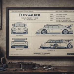 1960 Volkswagen T1 Kombi Project Fluxwalker Framed Blueprint Poster