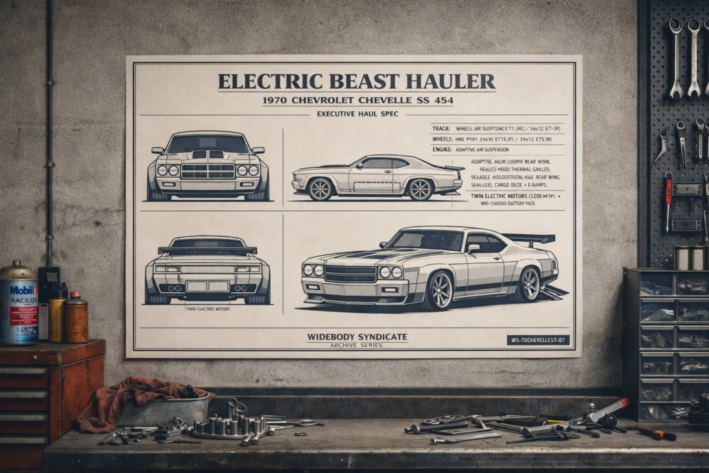 1970 Chevrolet Chevelle SS 454 Electric Beast Hauler Blueprint Poster