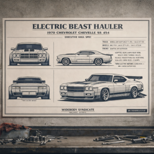 1970 Chevrolet Chevelle SS 454 Electric Beast Hauler Blueprint Poster