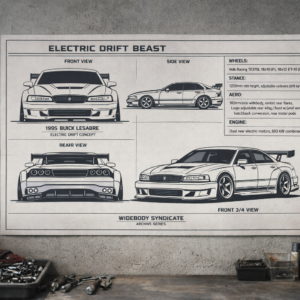 1995 Buick LeSabre Electric Drift Beast Blueprint Poster