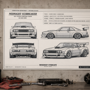 1977 Toyota Cressida Coupe Midnight Icebreaker Blueprint Poster