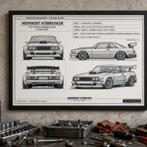 1977 Toyota Cressida Coupe Midnight Icebreaker Framed Blueprint Poster