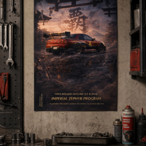 1999 Nissan Skyline GT-R R34 Imperial Zephyr Program Collectible Poster