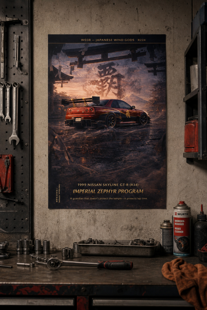 1999 Nissan Skyline GT-R R34 Imperial Zephyr Program Collectible Poster