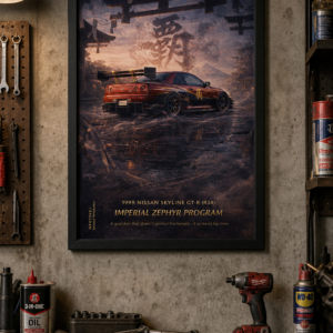 1999 Nissan Skyline GT-R R34 Imperial Zephyr Program Framed Collectible Poster
