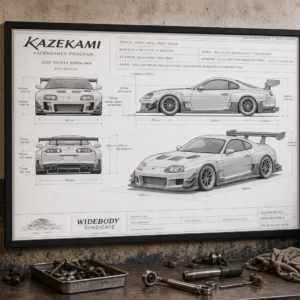 2000 Toyota Supra Mk4 Kazekami Ascendancy Program Framed Blueprint Poster