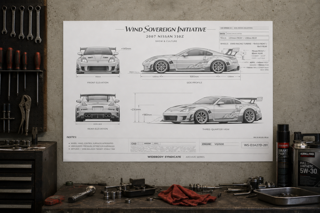 2007 Nissan 350Z Wind Sovereign Initiative Blueprint Poster
