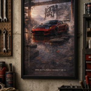 1998 Mitsubishi 3000GT VR-4 Project Wind Kami Initiative Framed Collectible Poster