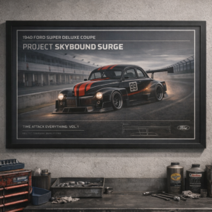 1940 Ford Super Deluxe Coupe Project Skybound Surge Framed Collectible Poster
