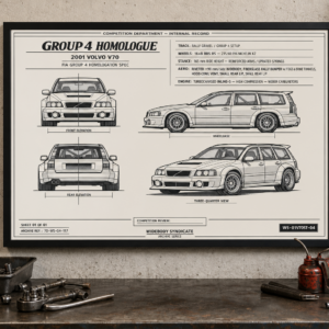 2001 Volvo V70 FIA Group 4 Homologue Framed Blueprint Poster