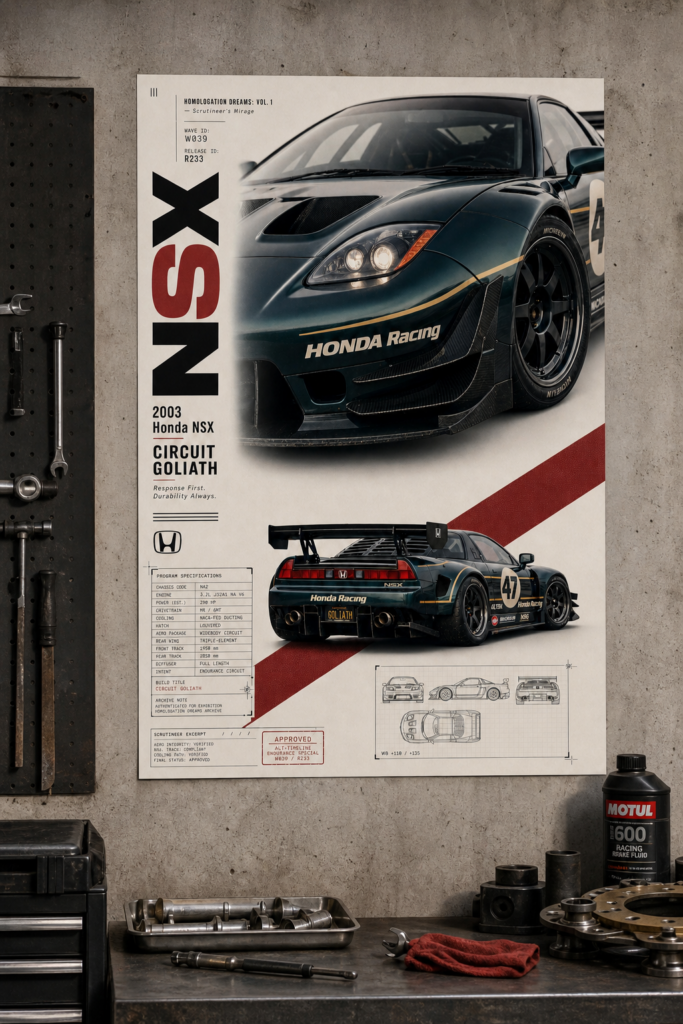 2003 Honda NSX Circuit Goliath Collectible Poster