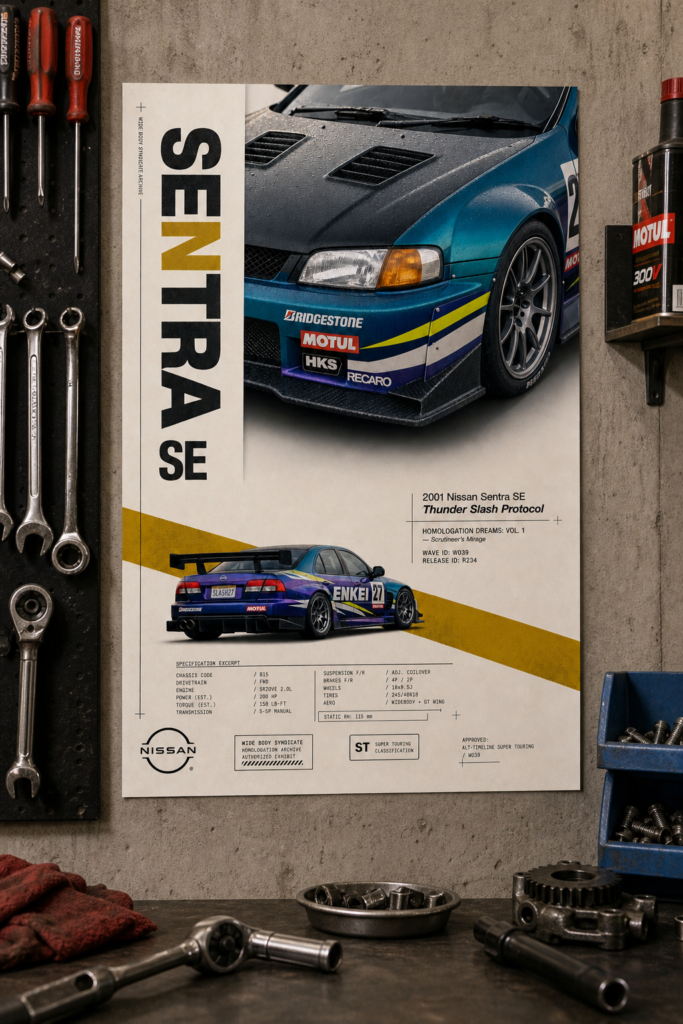 2001 Nissan Sentra SE Thunder Slash Protocol Collectible Poster