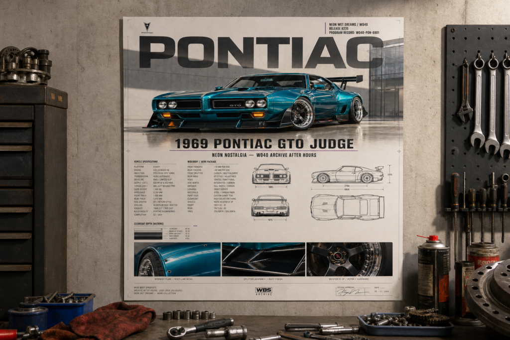 1969 Pontiac GTO Judge Neon Nostalgia Collectible Poster