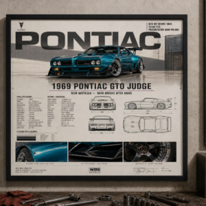 1969 Pontiac GTO Judge Neon Nostalgia Framed Collectible Poster
