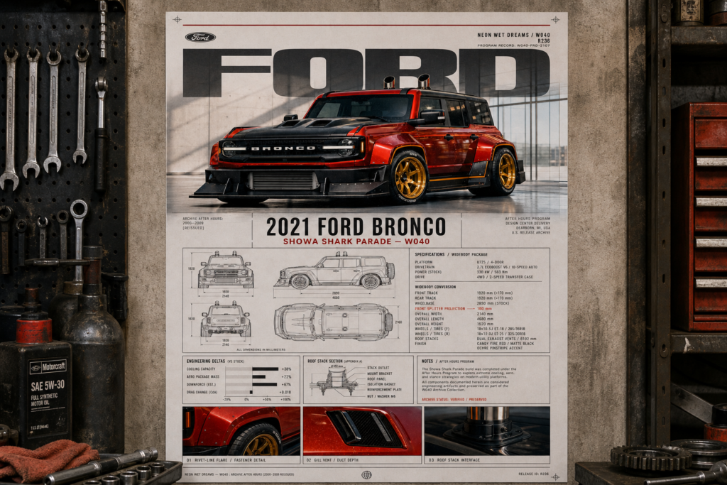 2021 Ford Bronco Showa Shark Parade Collectible Poster