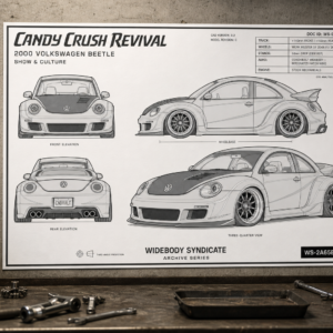 2000 Volkswagen Beetle Candy Crush Revival Blueprint Poster