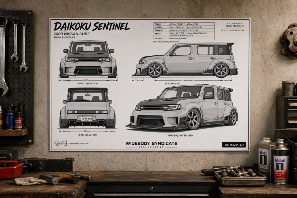 2009 Nissan Cube Daikoku Sentinel Blueprint Poster