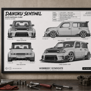 2009 Nissan Cube Daikoku Sentinel Framed Blueprint Poster