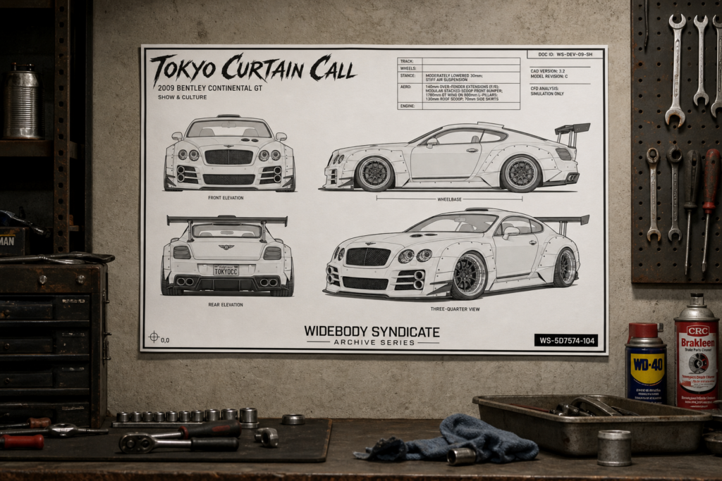 2009 Bentley Continental GT Tokyo Curtain Call Blueprint Poster