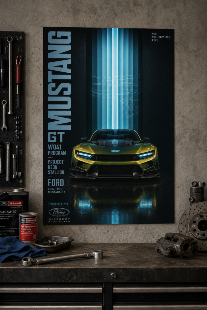 2007 Ford Mustang GT Project Neon Stallion Collectible Poster