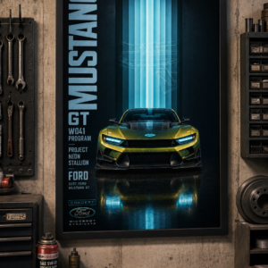 2007 Ford Mustang GT Project Neon Stallion Framed Collectible Poster