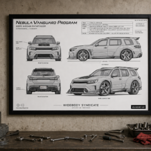 2005 Nissan Pathfinder Nebula Vanguard Program Framed Blueprint Poster