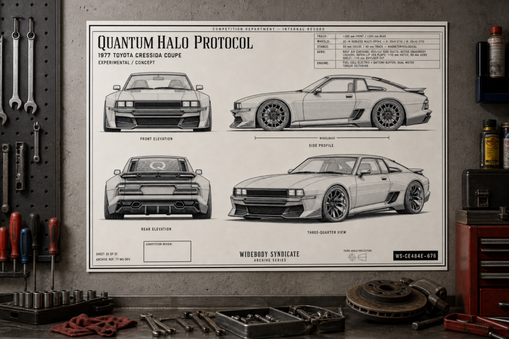 1977 Toyota Cressida Coupe Quantum Halo Protocol Collectible Poster