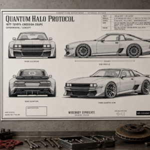1977 Toyota Cressida Coupe Quantum Halo Protocol Collectible Poster