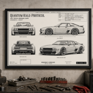 1977 Toyota Cressida Coupe Quantum Halo Protocol Framed Collectible Poster