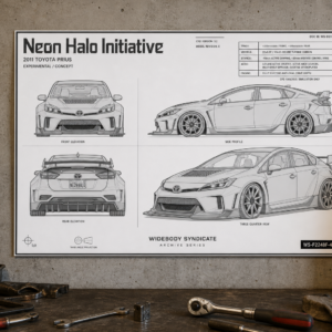2011 Toyota Prius Neon Halo Initiative Blueprint Poster