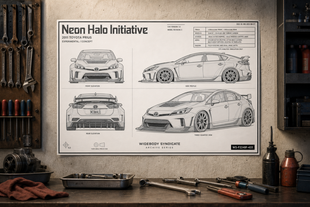 2011 Toyota Prius Neon Halo Initiative Collectible Poster