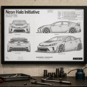 2011 Toyota Prius Neon Halo Initiative Framed Collectible Poster