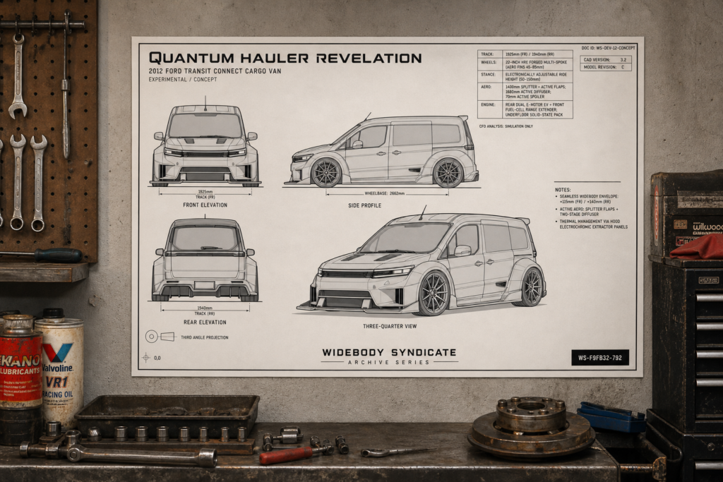 2012 Ford Transit Connect Cargo Van Quantum Hauler Revelation Blueprint Poster