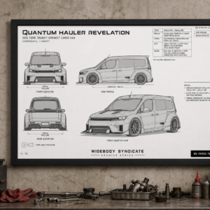 2012 Ford Transit Connect Cargo Van Quantum Hauler Revelation Framed Blueprint Poster