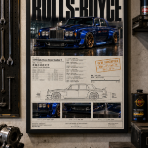 1979 Rolls Royce Silver Shadow II Kabuki Cruiser Manifesto Framed Collectible Poster