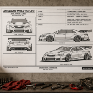 2010 Toyota Camry Midnight Roar Brigade Blueprint Poster