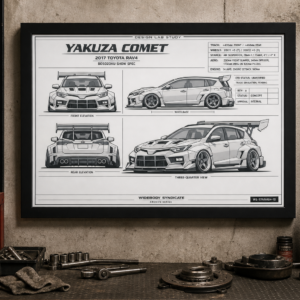 2017 Toyota RAV4 Yakuza Comet Framed Blueprint Poster