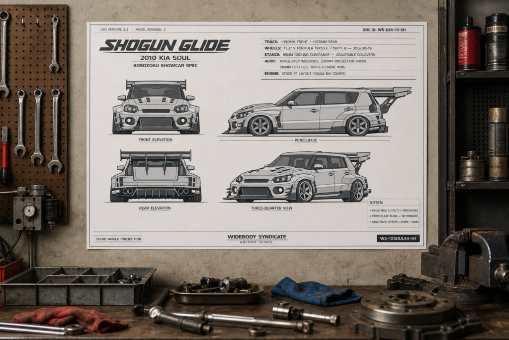 2010 Kia Soul Shogun Glide Blueprint Poster