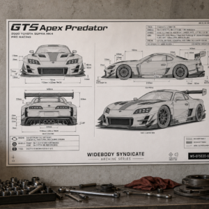 2000 Toyota Supra Mk4 GT5 Apex Predator Blueprint Poster